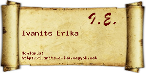 Ivanits Erika névjegykártya